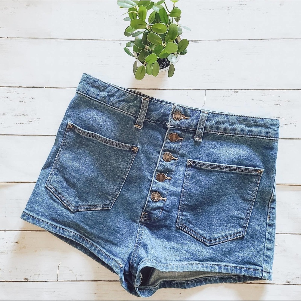 Free People Bridgette High Waisted Denim Shorts